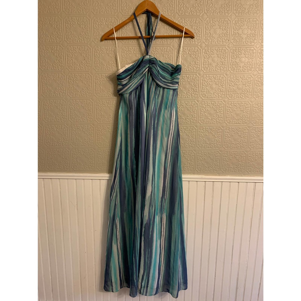 Lauren Conrad  - Blue Striped Halter Maxi Dress - Size 6